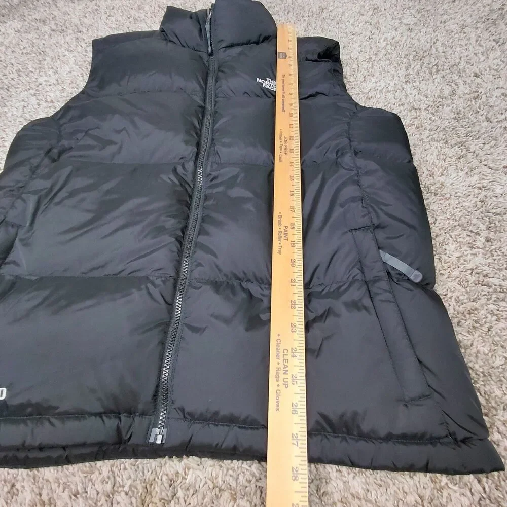 The North Face 550 Down Puffer Vest Men's Large Black Puff Full Zip Up